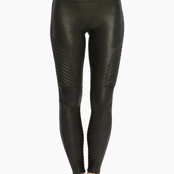 SPANX Black Moto Leggings - Picture 1 of 2